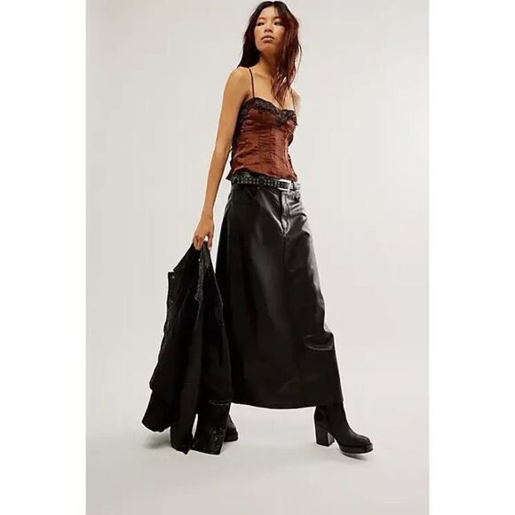 Free People Dresses & Skirts - NWT Free People City Slicker Vegan Maxi Skirt